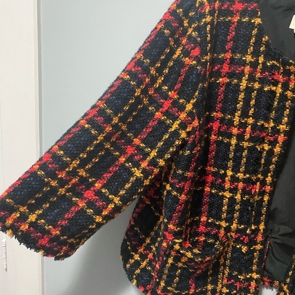 A New Day Cropped Tweed Fringed Plus Size Jacket/Blazer - Picture 9 of 13